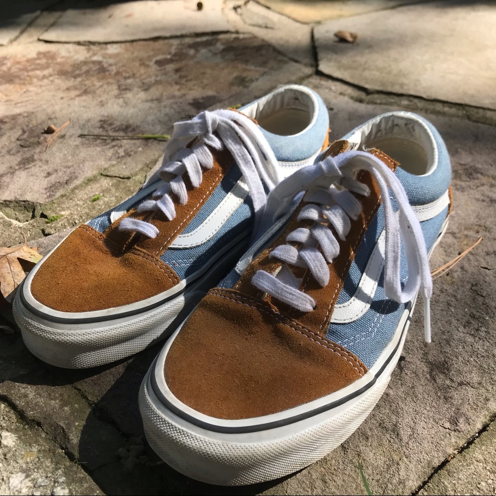 Super cute Brown and Blue vans